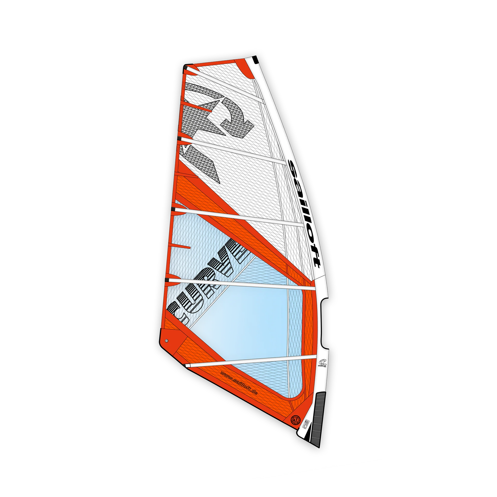 Sailloft Curve 2025 Orange / Weiss Powerwavesegel